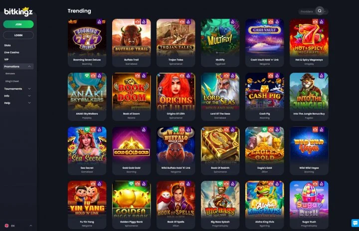 Bitkingz Casino Spiele und Hauptseite